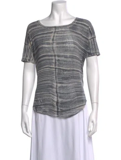 Pre-owned Raquel Allegra Tie-dye Print Crew Neck T-shirt In Gray