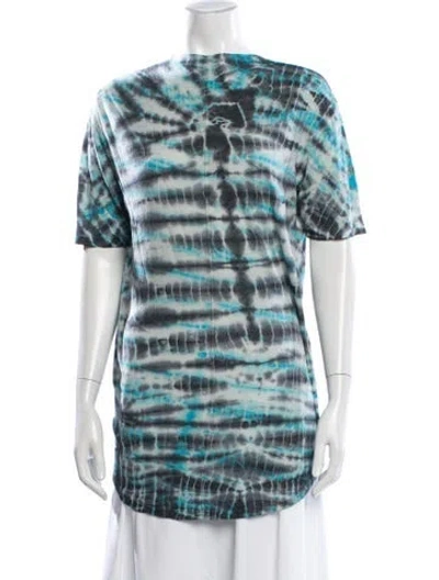 Pre-owned Raquel Allegra Tie-dye Print Crew Neck T-shirt In Gray