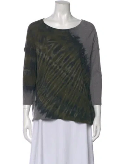 Pre-owned Raquel Allegra Tie-dye Print Crew Neck T-shirt In Grey