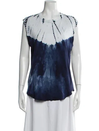 Pre-owned Raquel Allegra Tie-dye Print Crew Neck T-shirt In Multi