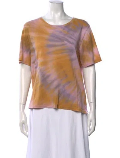 Pre-owned Raquel Allegra Tie-dye Print Crew Neck T-shirt In Multi