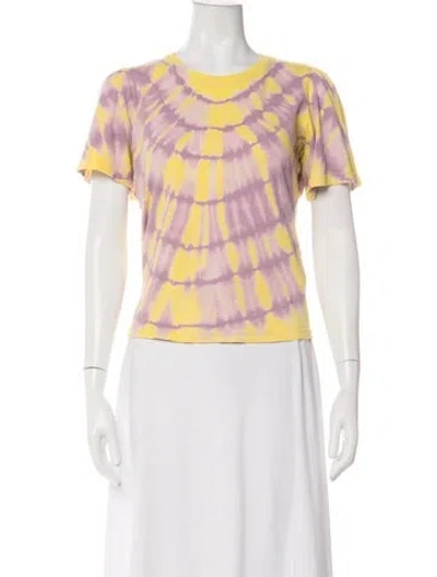 Pre-owned Raquel Allegra Tie-dye Print Crew Neck T-shirt In Multicolor