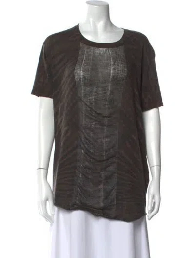 Pre-owned Raquel Allegra Tie-dye Print Crew Neck T-shirt In Neutral