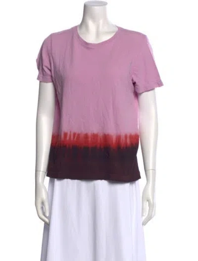 Pre-owned Raquel Allegra Tie-dye Print Crew Neck T-shirt In Purple