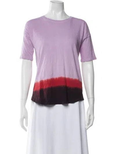 Pre-owned Raquel Allegra Tie-dye Print Crew Neck T-shirt In Purple