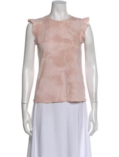 Pre-owned Raquel Allegra Tie-dye Print Crew Neck T-shirt W/ Tags In Pink
