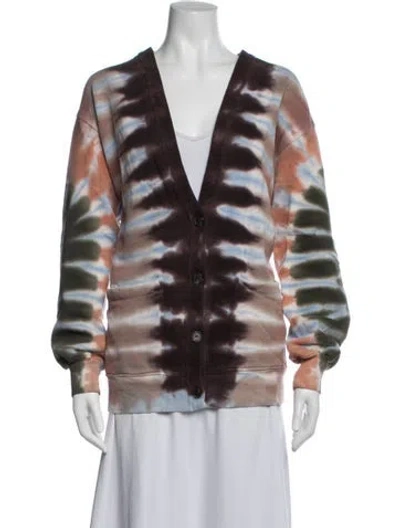 Pre-owned Raquel Allegra Tie-dye Print Jacket In Brown