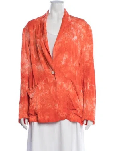 Pre-owned Raquel Allegra Tie-dye Print Jacket In Metallic/orange