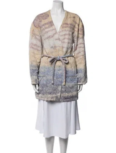 Pre-owned Raquel Allegra Tie-dye Print Jacket In Neutrals