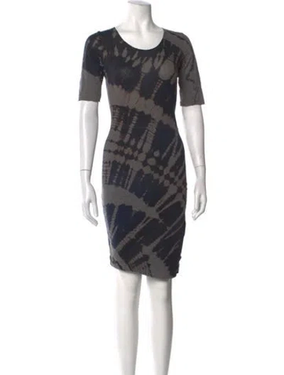 Pre-owned Raquel Allegra Tie-dye Print Knee-length Dress In Blue