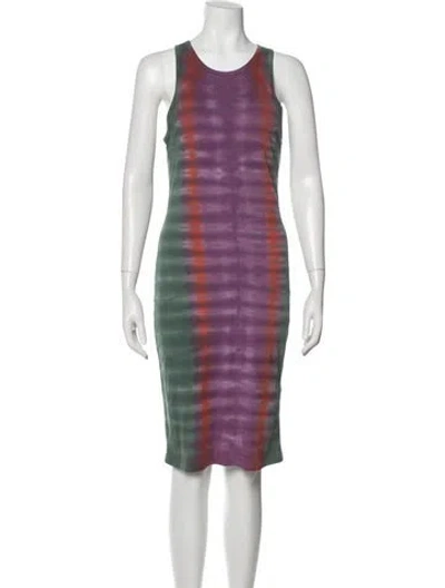 Pre-owned Raquel Allegra Tie-dye Print Knee-length Dress In Multi