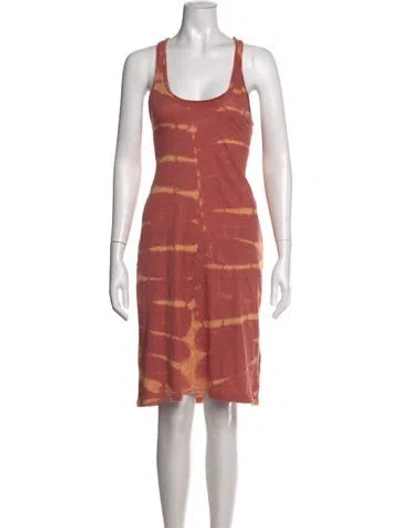 Pre-owned Raquel Allegra Tie-dye Print Knee-length Dress In Multi