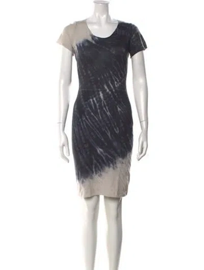 Pre-owned Raquel Allegra Tie-dye Print Knee-length Dress In Neutral