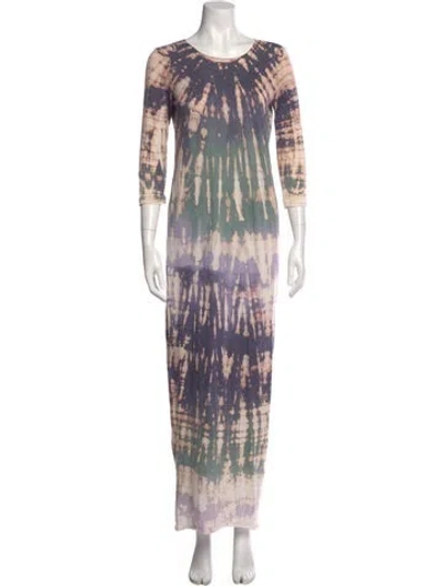 Pre-owned Raquel Allegra Tie-dye Print Long Dress
