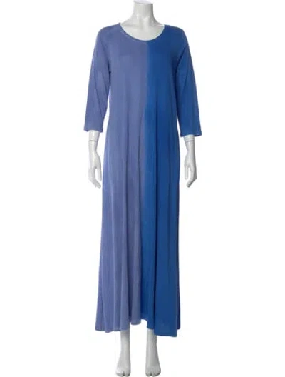 Pre-owned Raquel Allegra Tie-dye Print Long Dress In Blue