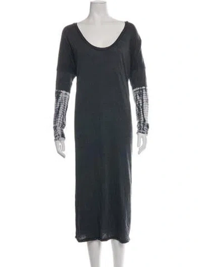 Pre-owned Raquel Allegra Tie-dye Print Long Dress In Blue