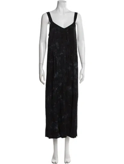 Pre-owned Raquel Allegra Tie-dye Print Long Dress In Multi