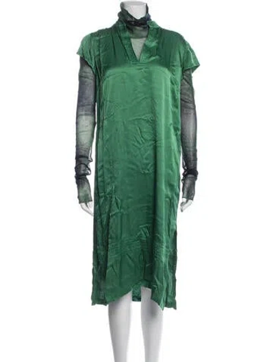 Pre-owned Raquel Allegra Tie-dye Print Mesh Accents Set In Green