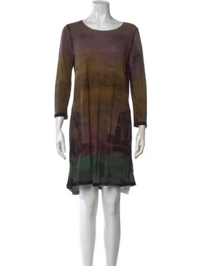Pre-owned Raquel Allegra Tie-dye Print Midi Length Dress In Neutrals