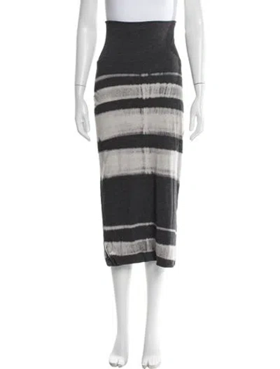 Pre-owned Raquel Allegra Tie-dye Print Midi Length Skirt In Gray