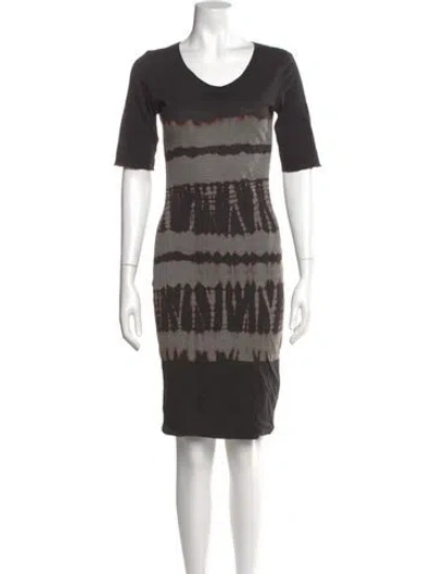 Pre-owned Raquel Allegra Tie-dye Print Mini Dress In Gray