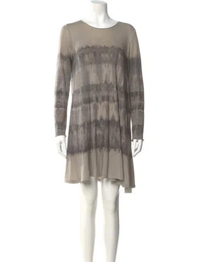 Pre-owned Raquel Allegra Tie-dye Print Mini Dress In Gray