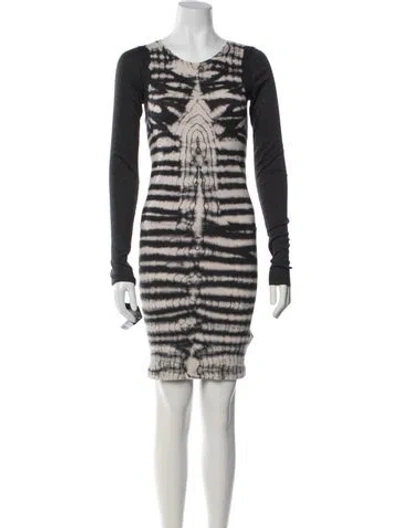 Pre-owned Raquel Allegra Tie-dye Print Mini Dress In Gray