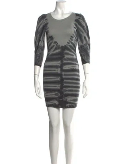 Pre-owned Raquel Allegra Tie-dye Print Mini Dress In Grey