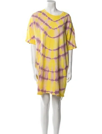 Pre-owned Raquel Allegra Tie-dye Print Mini Dress W/ Tags In Pink