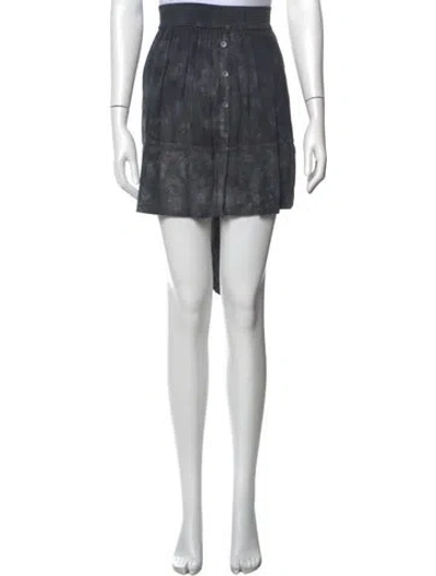 Pre-owned Raquel Allegra Tie-dye Print Mini Skirt In Grey