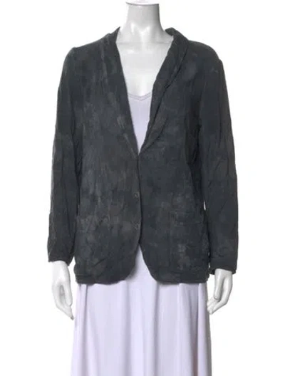 Pre-owned Raquel Allegra Tie-dye Print Open Front Sweater In Blue