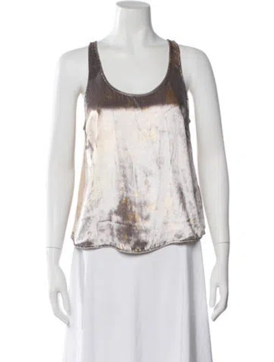 Pre-owned Raquel Allegra Tie-dye Print Scoop Neck Top W/ Tags In Multi