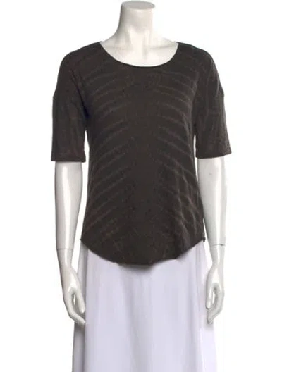 Pre-owned Raquel Allegra Tie-dye Print Scoop Neck T-shirt In Black