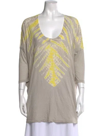 Pre-owned Raquel Allegra Tie-dye Print Scoop Neck T-shirt In Multi