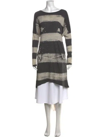 Pre-owned Raquel Allegra Tie-dye Print Scoop Neck Tunic In Grey