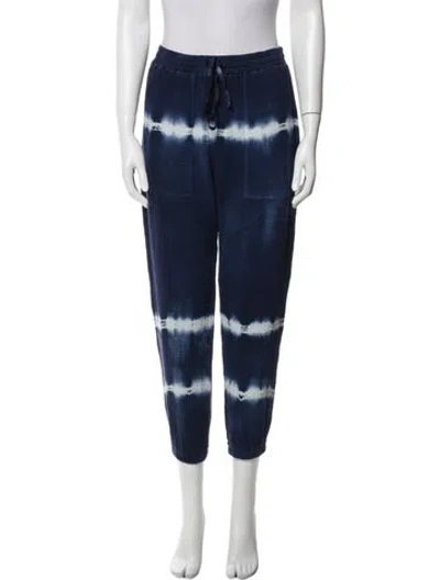 Pre-owned Raquel Allegra Tie-dye Print Skinny Leg Pants In Blue