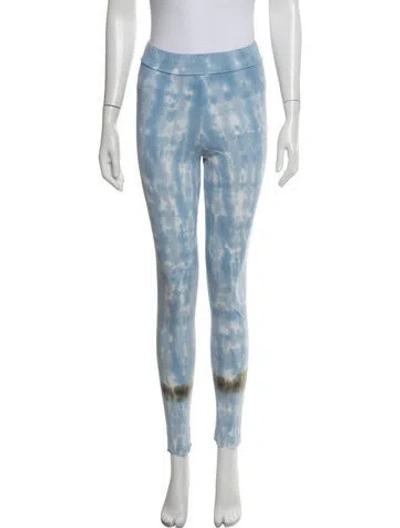 Pre-owned Raquel Allegra Tie-dye Print Skinny Leg Pants In Blue