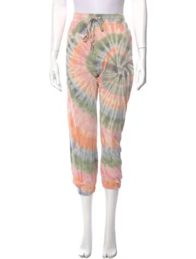 Pre-owned Raquel Allegra Tie-dye Print Skinny Leg Pants In Neutral