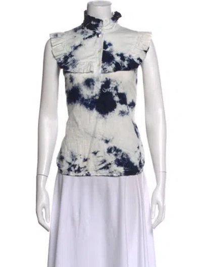 Pre-owned Raquel Allegra Tie-dye Print Sleeveless Top In Purple