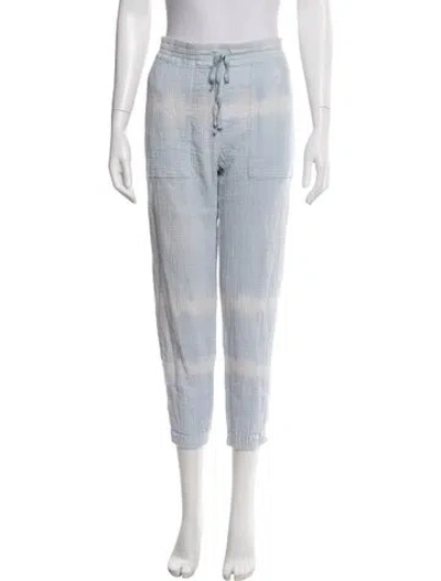 Pre-owned Raquel Allegra Tie-dye Print Straight Leg Pants In Blue