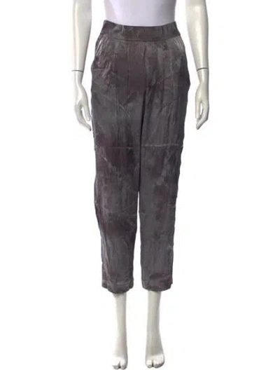 Pre-owned Raquel Allegra Tie-dye Print Straight Leg Pants In Grey