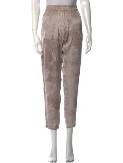 Pre-owned Raquel Allegra Tie-dye Print Straight Leg Pants In Neutrals