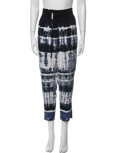Pre-owned Raquel Allegra Tie-dye Print Sweatpants In Blue