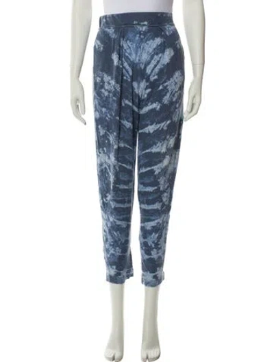 Pre-owned Raquel Allegra Tie-dye Print Sweatpants In Blue