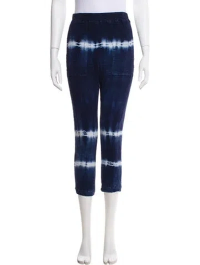 Pre-owned Raquel Allegra Tie-dye Print Sweatpants In Blue