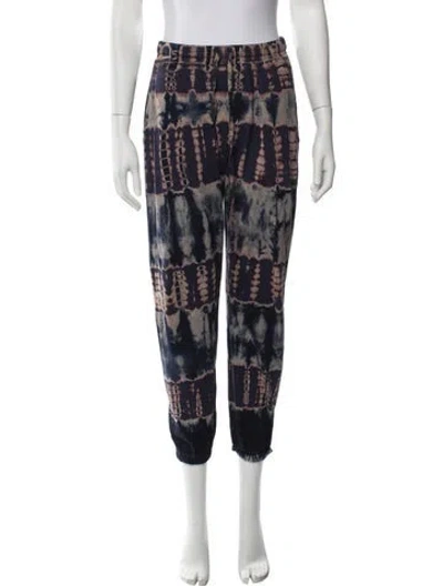 Pre-owned Raquel Allegra Tie-dye Print Sweatpants In Blue
