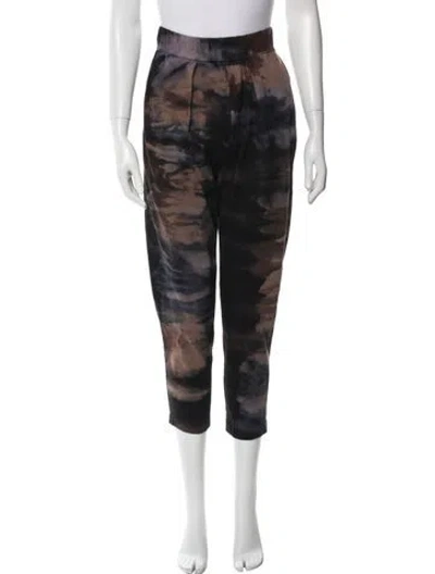 Pre-owned Raquel Allegra Tie-dye Print Sweatpants In Purple