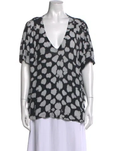 Pre-owned Raquel Allegra Tie-dye Print V-neck T-shirt In Multi