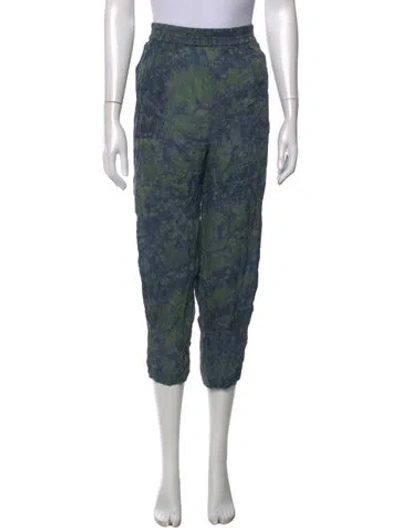 Pre-owned Raquel Allegra Tie-dye Print Wide Leg Pants In Blue