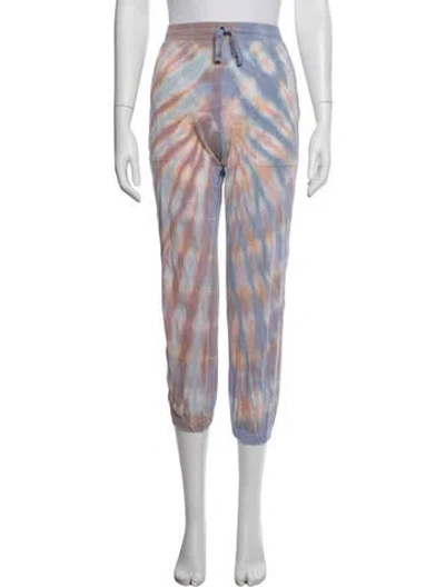 Pre-owned Raquel Allegra Tie-dye Print Wide Leg Pants In Blue